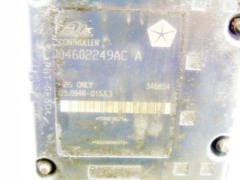 POMPA ABS 04602249AC STRATUS SEBRING CIRRUS 2.5 V6 POMPA ABS 04602249AC STRATUS SEBRING CIRRUS 2.5 V6