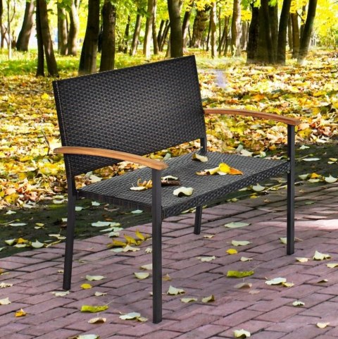 Ławka z oparciem tworzywo sztuczne 115 x 60 cm Ławka z oparciem tworzywo sztuczne 115 x 60 cm