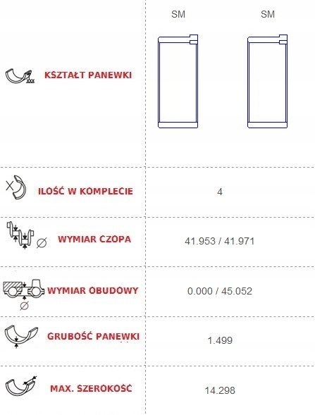 PANEWKI KORBOWODOWE 1.6 GDI CVVT G4FC KIA HYUNDAI PANEWKI KORBOWODOWE 1.6 GDI CVVT G4FC KIA HYUNDAI