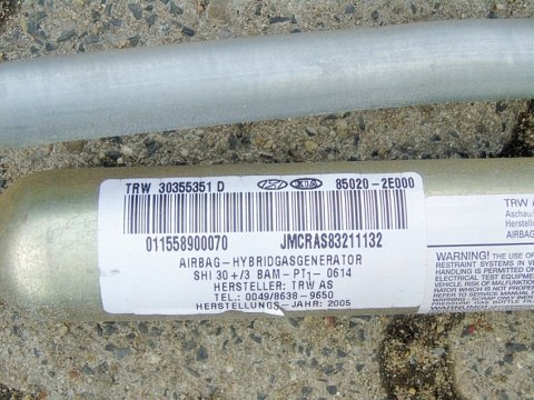 KURTYNA POWIETRZA AIRBAG PRAWA HYUNDAI TUCSON I 05 KURTYNA POWIETRZA AIRBAG PRAWA HYUNDAI TUCSON I 05