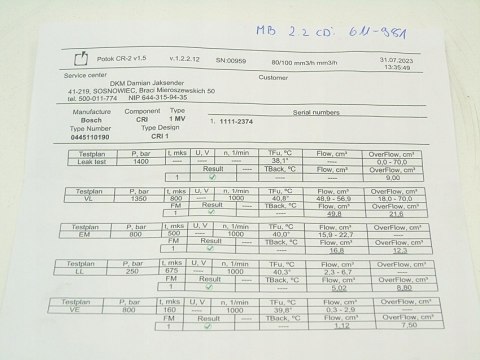 WTRYSKIWACZ 2.2 2.7 CDI SPRINTER VITO W203 W208 WTRYSKIWACZ 2.2 2.7 CDI SPRINTER VITO W203 W208
