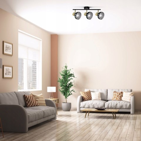 Reflektor sufitowy okrągły Activejet złoto czarny 50.5x21,5 AJE-LISA 3P E14 SKLEP Reflektor sufitowy okrągły Activejet złoto czarny 50.5x21,5 AJE-LISA 3P E14 SKLEP