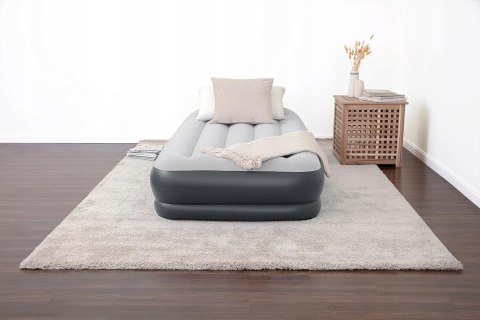 Materac jednoosobowy NOVALUXE z pompką 191 x 97 x 38 cm odcienie szarości Materac jednoosobowy NOVALUXE z pompką 191 x 97 x 38 cm odcienie szarości