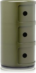 Stolik Kartell Componibili okrągły 32x32x59cm zielony 3-częściowy pojemnik