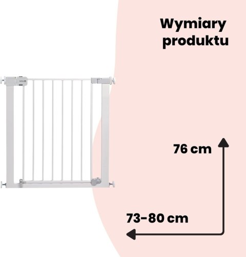 Barierka na drzwi, schody Safety 1ST rozporowa 73-80 cm biała Barierka na drzwi, schody Safety 1ST rozporowa 73-80 cm biała