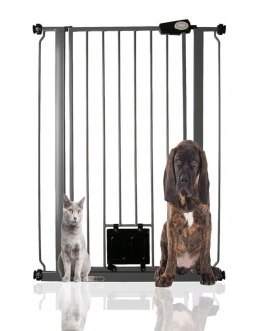 Bramka barierka dla zwierząt domowych z zamykaną klapą dla kota, 75-84 cm