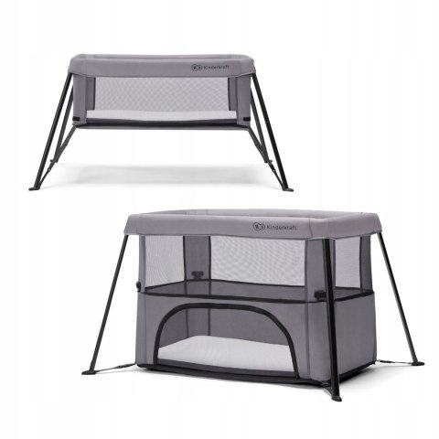 Łóżeczko turystyczne Kinderkraft 55,5 x 93,5 cm odcienie szarości i srebra Łóżeczko turystyczne Kinderkraft 55,5 x 93,5 cm odcienie szarości i srebra