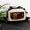 Torba transporter do psów, kotów składana dla małych zwierząt beżowa