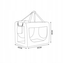 Transporter dla psa czarny torba składana M 60 cm x 42 cm x 44 cm