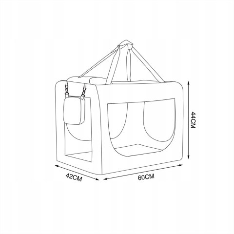 Transporter dla psa czarny torba składana M 60 cm x 42 cm x 44 cm Transporter dla psa czarny torba składana M 60 cm x 42 cm x 44 cm