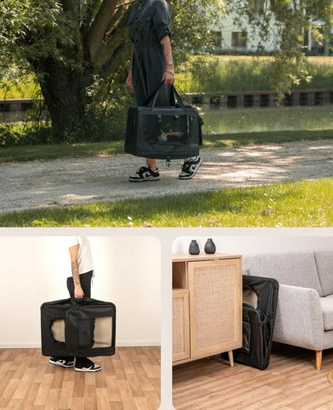 Transporter dla psa czarny torba składana M 60 cm x 42 cm x 44 cm Transporter dla psa czarny torba składana M 60 cm x 42 cm x 44 cm