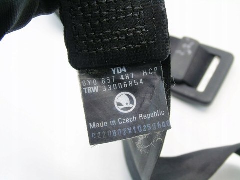 PAS BEZPIECZEŃSTWA ŚRODKOWY TYŁ SKODA FABIA I 640857487 PAS BEZPIECZEŃSTWA ŚRODKOWY TYŁ SKODA FABIA I 640857487
