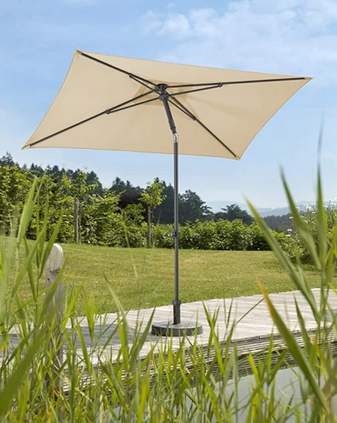 Parasol ogrodowy Sevilla srebrnoszary prostokątny 240 x 140 cm uchylny Parasol ogrodowy Sevilla srebrnoszary prostokątny 240 x 140 cm uchylny