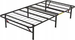 Składana rama łóżka z platformą 90x200 czarny bez narzędzi wysokość 36 cm