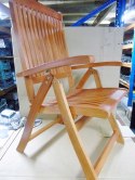 Krzesło ogrodowe z litego drewna eukaliptusowego składane uszkodzone