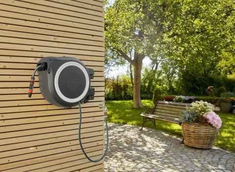 Wąż ogrodowy na ścianę uchylny Zwijacz z wężem Gardena RollUp L 30 m Wąż ogrodowy na ścianę uchylny Zwijacz z wężem Gardena RollUp L 30 m