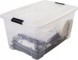 Iris Ohyama Plastikowe pudełka do przechowywania z pokrywą 2x 45l