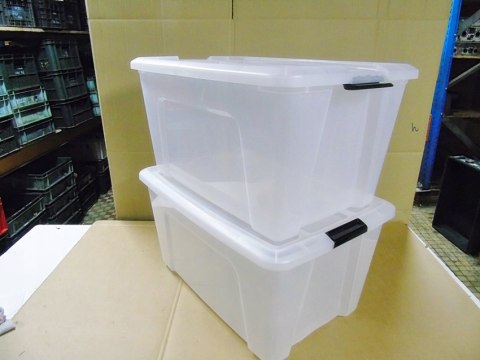 Iris Ohyama Plastikowe pudełka do przechowywania z pokrywą 2x 45l Iris Ohyama Plastikowe pudełka do przechowywania z pokrywą 2x 45l