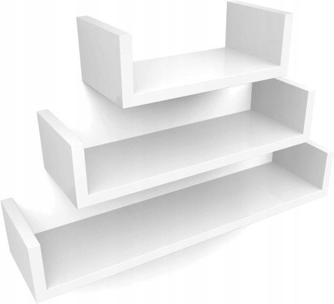 Półka wiszące 3 sztuki płyta MDF Songmics 30-45-60 x 15 cm biały 3 wymiary Półka wiszące 3 sztuki płyta MDF Songmics 30-45-60 x 15 cm biały 3 wymiary