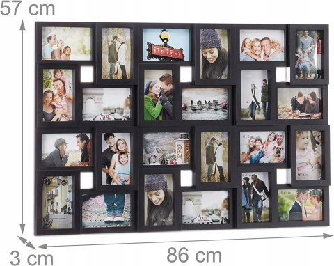 Ramka na wiele zdjęć na 24 zdjęcia 10x15 kolaż Relaxdays 57 x 86 cm Ramka na wiele zdjęć na 24 zdjęcia 10x15 kolaż Relaxdays 57 x 86 cm
