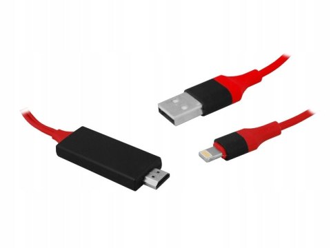 Kabel przewód IPHONE MHL HDMI Lightning + USB 2 metry do telewizora Kabel przewód IPHONE MHL HDMI Lightning + USB 2 metry do telewizora