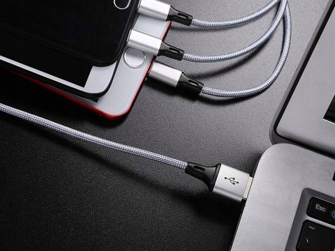 UNIWERSALNY KABEL PRZEWÓD USB 3W1 LIGHTNING MICRO-USB USB C 120CM DO IPHONE UNIWERSALNY KABEL PRZEWÓD USB 3W1 LIGHTNING MICRO-USB USB C 120CM DO IPHONE