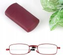 Składane okulary do czytania z etui małe do torebki kieszeni +2,5 czerwone