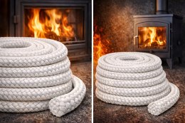 Sznur biały 6 mm do kominka i pieca uszczelniacz uszczelka 650°C na metry