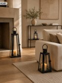 LUKSUSOWY Zestaw 3 Czarnych Lampionów Latarni GLAMOUR 24/38/50 cm EFEKT WOW