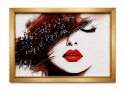 Obraz 3D Kobieta z Kryształkami Złota Rama 22x32 Glamour efekt żywicy