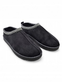Buty wsuwane z miękką wyściółką r40 niskie śniegowce czarne ocieplane haft