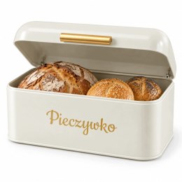 Chlebak chlebaczek pojemnik na pieczywo metalowy Pieczywko biały 30×18 cm