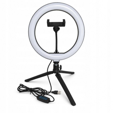 Lampa Pierścieniowa LED Selfie TikTok Makijaż Uchwyt na Telefon 26 cm