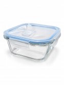 Lunchbox pojemnik na żywność szklany z pokrywką hermetyczny 750ml 15x15x7