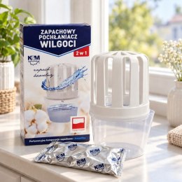 Pochłaniacz wilgoci z wkładem skuteczny K&M AK101B 2W1 zapach bawełny 18m2