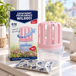 Pochłaniacz wilgoci z wkładem skuteczny K&M AK101k 2W1 zapach kwiatów 18m2