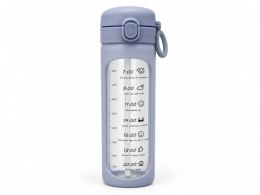 Bidon szklany motywacyjny 1 l niebieski miarka czasu słomka BPA Free