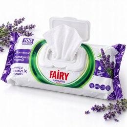 Chusteczki nawilżane czyszczące Fairy power Lawenda 100 szt. antybakteryjne
