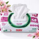 Chusteczki nawilżane czyszczące Fairy power Lilia 100 szt. antybakteryjne