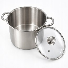 Garnek stalowy Smukee Home 8.5 l z pokrywką indukcja stal nierdzewna
