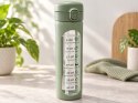 Bidon szklany motywacyjny 1 l zielony miarka czasu słomka BPA Free 1000 ml