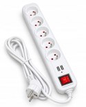 Listwa zasilająca przedłużacz 5 gniazd 2x USB 5 V 1,5 m wyłącznik 3680 W