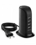 Stacja ładująca ładowarka 30 W 4x USB-A USB-C 5 portów przedłużacz 2 m