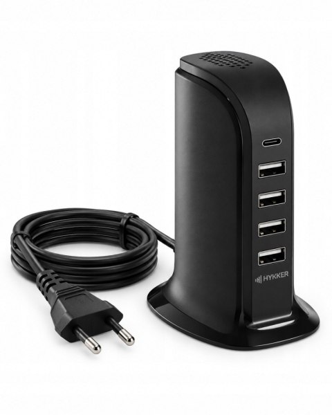 Stacja ładująca ładowarka 30 W 4x USB-A USB-C 5 portów przedłużacz 2 m