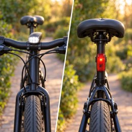 LAMPKI ROWEROWE LAMPKA LED ZESTAW PRZÓD TYŁ GO ACTIVE 54 LM BATERIE AAA