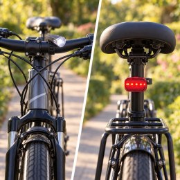LAMPKI ROWEROWE LAMPKA LED ZESTAW PRZÓD TYŁ GO ACTIVE BATERIE AAA NA ROWER