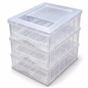 ORGANIZER NA BIURKO 3 SZUFLADY MINI KOMODA PRZEZROCZYSTA 25X18X25 POJEMNIKI