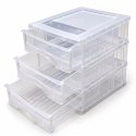 ORGANIZER NA BIURKO 3 SZUFLADY MINI KOMODA PRZEZROCZYSTA 25X18X25 POJEMNIKI