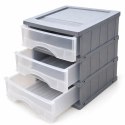 ORGANIZER Z 3 SZUFLADAMI MINI KOMODA NA BIURKO 25X18X25 CM SZARY POJEMNIKI