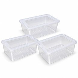 POJEMNIKI PUDEŁKA DO PRZECHOWYWANIA Z POKRYWKĄ 3 X 11 L ORGANIZER DO SZAFY
